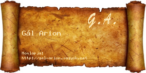 Gál Arion névjegykártya
